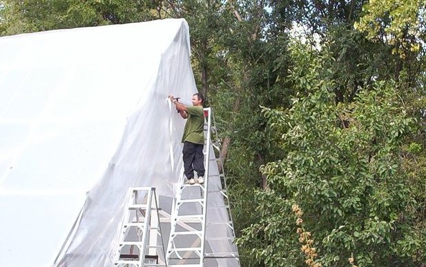 Close End Poly plastic From the top down.  Afterwards, slit around the hatches so they can open.